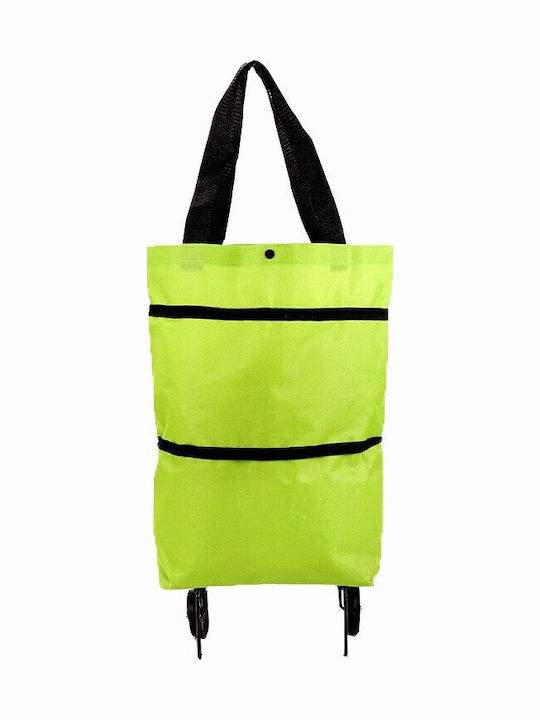Geantă Pliabilă Alista Home 2 În 1 Roți Cărucior Sacose De Cumpărături 19 L Verde Din Plastic 39 X 46 X 12 Cm