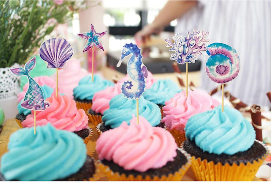 Set 6 Mermaid Cake Toppers Alista Home Mermaid Collection Multicolor
