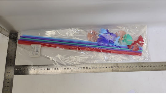 Set 10 Bețe Pentru Baloane Rozete Suporturi Din Plastic Ușor De Instalată Reutilizabilă Decorațiune Aniversare Nuntă Zi De Naștere 40 Cm Multicolor
