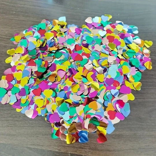 Mehrfarbiges Konfetti in Herzform