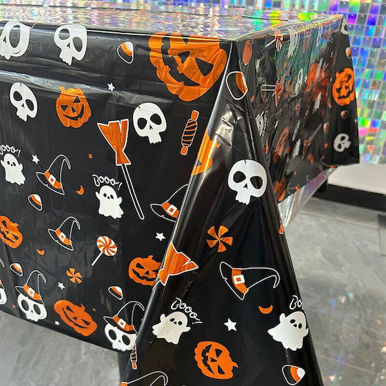 Husă De Masă Alista Home Cu Folie Tematică Halloween Print Boo 137 X 274 Cm Neagră