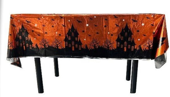 Husă De Masă Alista Home Cu Folie Tematică Halloween Casă Bântuită 137 X 274 Cm Portocalie