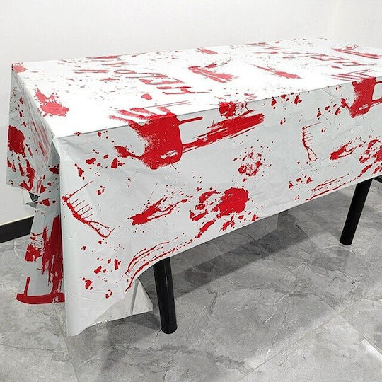 Husă De Masă Alista Home Cu Folie Tematică Halloween Help Me 137 X 274 Cm Alb Roșu