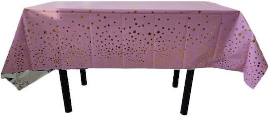 Husă De Masă Alista Home Cu Folie Imprimată Stele Aurii Rezistentă La Apă 137 X 183 Cm Roz