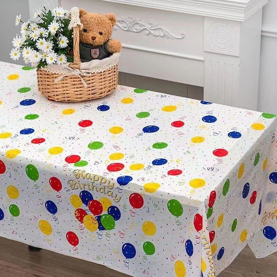 Husă De Masă Alista Home Din Peva Cu Imprimeu Balon La Mulți Ani 137 X 274 Cm Rezistentă La Apă Și Pete Curățare Rapidă Multicoloră