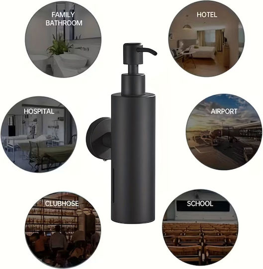 Wall Mounted Kitchen Foam Dispenser Made of Black Stainless Steel 200ml