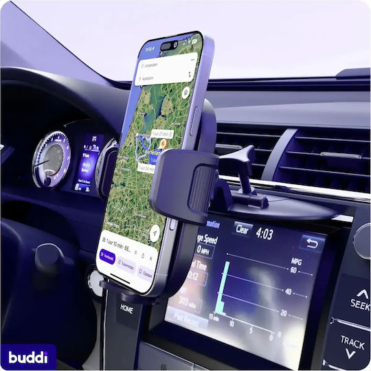 Buddi Car Mobile Mount with Adjustable Hooks Black