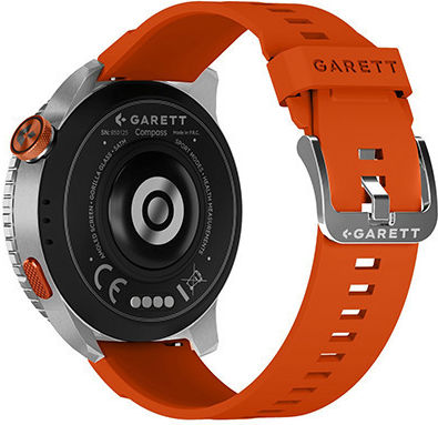 Garett Compass 53mm Waterproof Smartwatch with Heart Rate Monitor (Silver)
