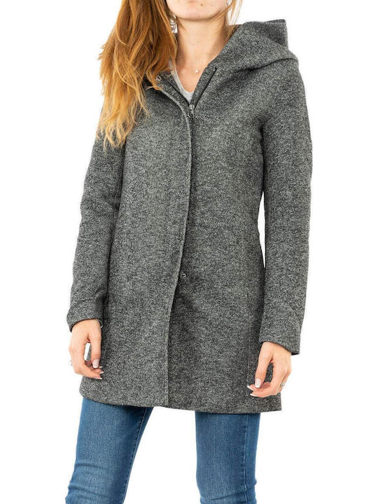 Sedona Women's Dark Grey Peacoat with Hood