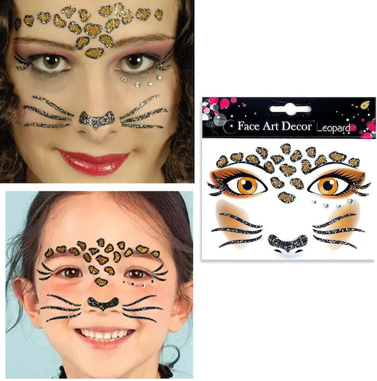 Temporäre Gesicht-Aufkleber Alista Home Make-up Gesichtskunst Halloween Theater Leopard Muster Braune