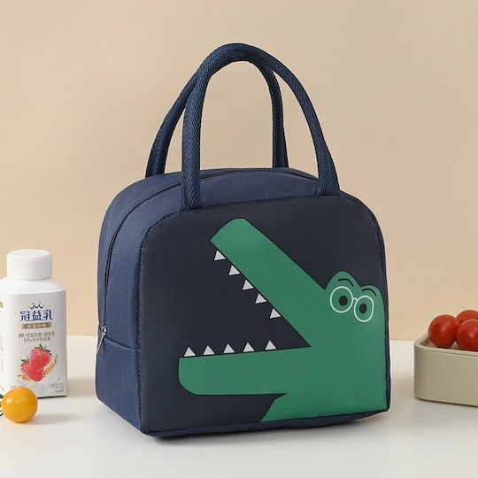 Alista Home Genți Izotermice De Prânz Școlare De Mână Albastre Cu Tematică Dinozauri 19x14x22cm