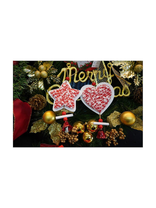 Ornament De Crăciun Pentru Brad Inimă Tweed Alb Roșu Din Lemn 18 Cm Alista Home