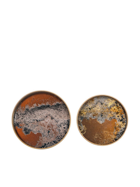 Artekko Διακοσμητικός Δίσκος Γυάλινος 39.4x39.4x3.8cm 2τμχ