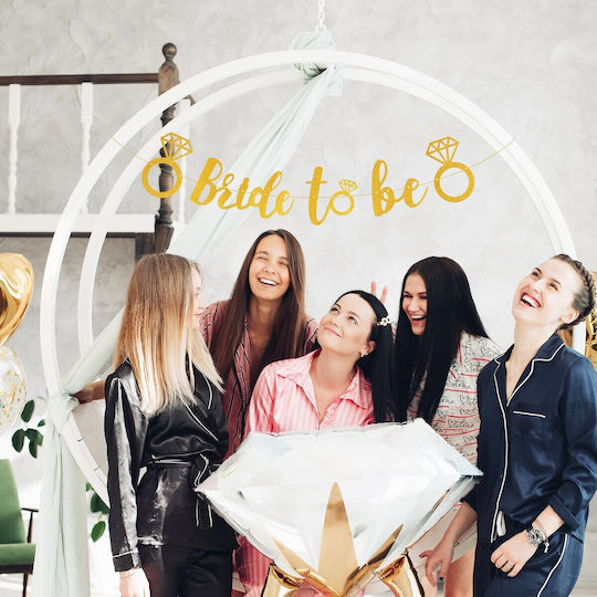 Banner Bride To Be Alista Home Mărime 30x20 Cm Role De Ață Inclusă Temă Nuntă Decorațiuni Pentru Petreceri Aurii
