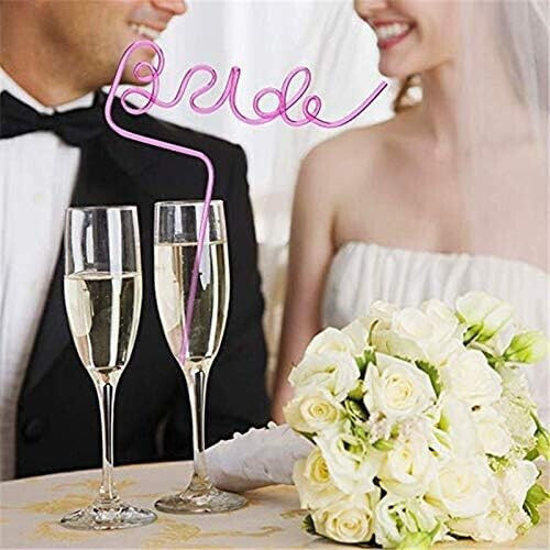 Plastic Straw Alista Home Bride Model Wedding Theme Diameter 0.5 Cm Pink