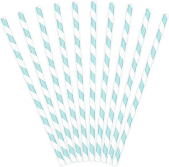 Set 25 Straws Alista Home Paper 20 Cm Striped Pattern White Blue