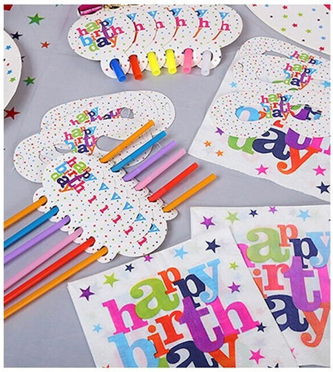 Set 6 Paie De Baut Alista Home Happy Birthday Collection 26 Cm Carton Plastic Multicolore