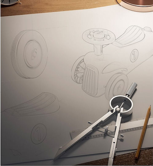Alista Home Retro Mașină Ride On Pentru 12+ Luni Cu Sunete Roșii