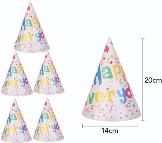 Set 6 Pălării De Petrecere Vesele Pentru Fiecare Zi 20x14 Cm Multicolore