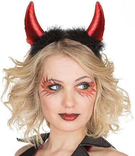 Karnevalsaccessoire Stirnband Rote für Halloween aus Kunststoff