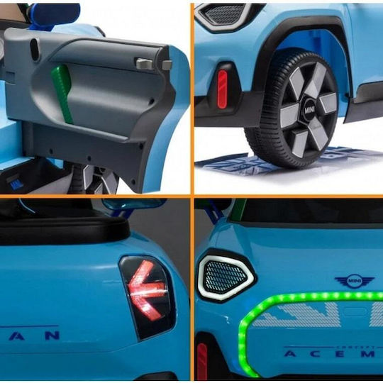 Mini Cooper Aceman Едноместна с Дистанционно Управление Лицензиран 12 Волта Синя за 2+ Години