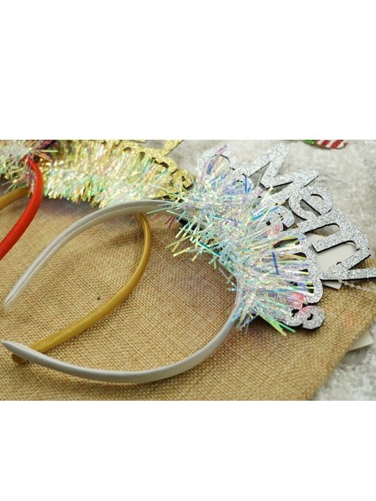 Bentita De Craciun Gri Metalizat Cu Paiete Marime Standard Alista Home
