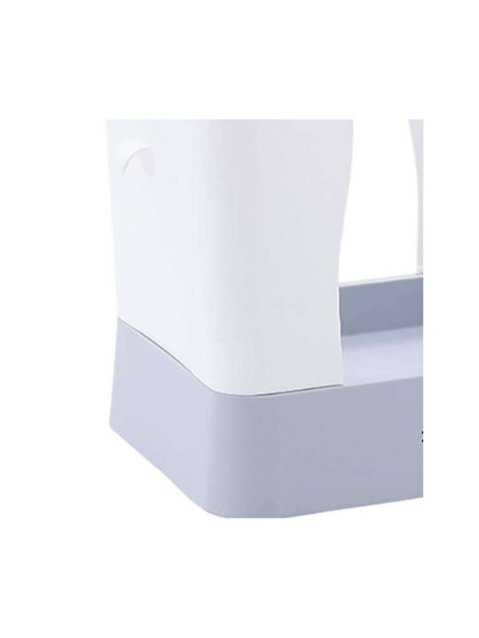 Expandable Trash Bin Alista Home Plastic Adjustable Foldable Versatile Kitchen Bathroom Office Universal Bin 21x25x17 Cm White Gray