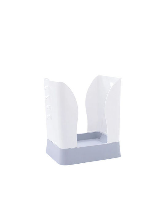 Expandable Trash Bin Alista Home Plastic Adjustable Foldable Versatile Kitchen Bathroom Office Universal Bin 21x25x17 Cm White Gray