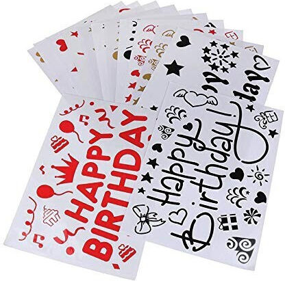 Sticker Balon Alista Home Temă Zi De Naștere Design La Mulți Ani 29x21 Cm Roșu
