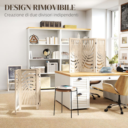 HomCom Wooden Room Divider 120x170cm