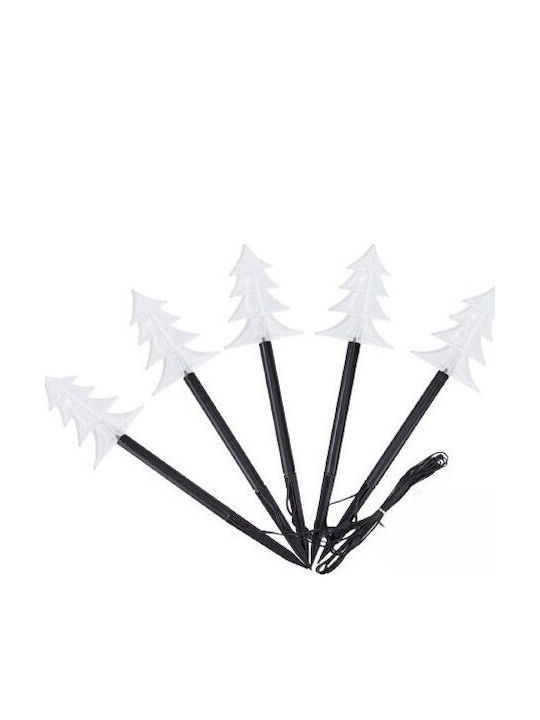 Set 5 Lămpi LED cu Baterie Model Brad Exterior Grădină Alista Home 35 5 Cm Alb Cald