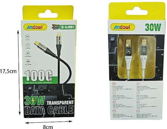 Andowl USB-C Zu Blitzkabel 30W 1m Q-SJ991