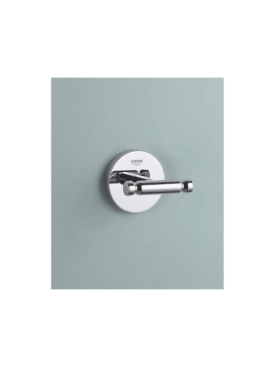 Grohe Baucosmopolitan Double Wall-Mounted Bathroom Hook ​54x54cm Silver