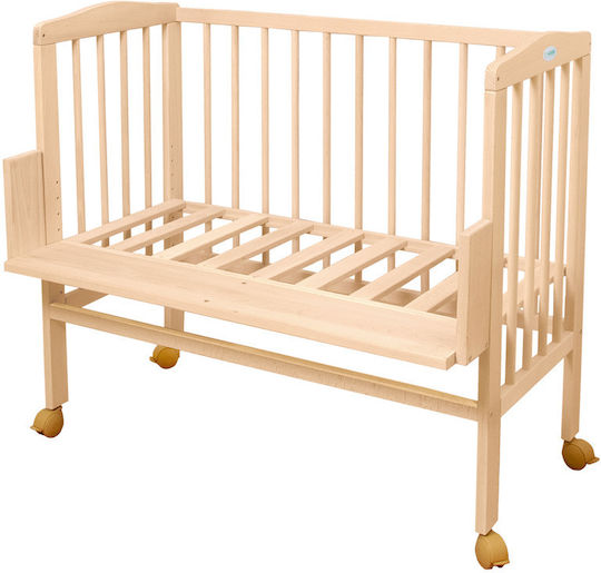 Waldin Babywiege Laufstall mit Matratze und Rädern Beiges