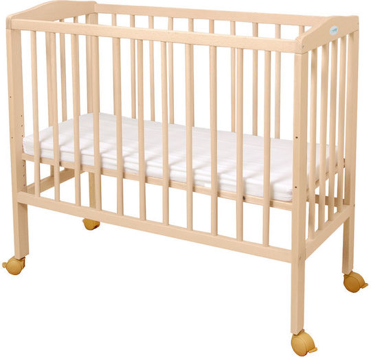 Waldin Babywiege Laufstall mit Matratze und Rädern Beiges