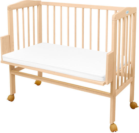 Waldin Babywiege Laufstall mit Matratze und Rädern Beiges