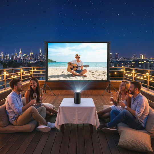 Homcom Οθόνη Προβολέα 100" 16:9 Hd 4k/8k Γωνία Θέασης 160° Διπλής Όψης Πτυσσόμενο Τρίποδη Λευκό 001-026v00bk