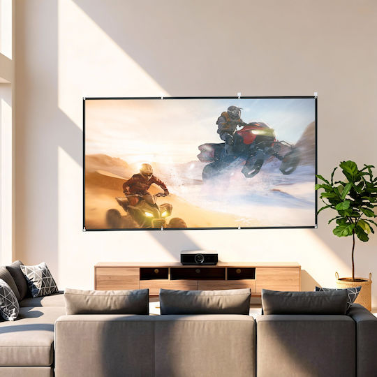 HomCom Οθόνη Προβολής Projector Τοίχου 16:9 / 120"