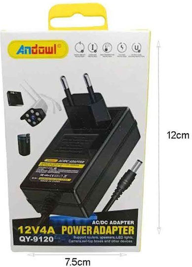 Andowl Universal Τροφοδοτικό 12V 4A με Ισχύ 48W (Q-DC9120)