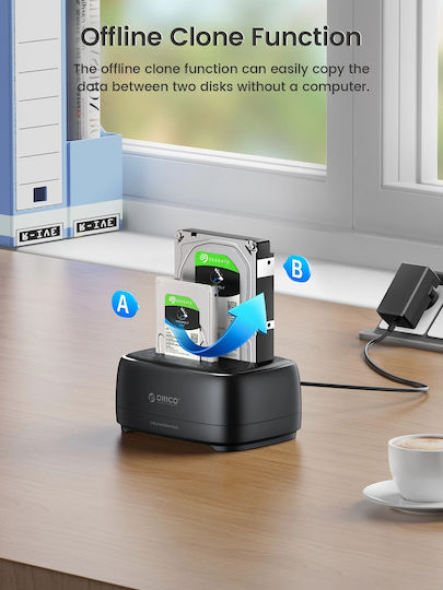 Orico Storage Hdd Ssd Dock Докинг Станция за Твърди Дискове SATA със Свързаност USB-C (DD28C3-C-EU-BK-BP)