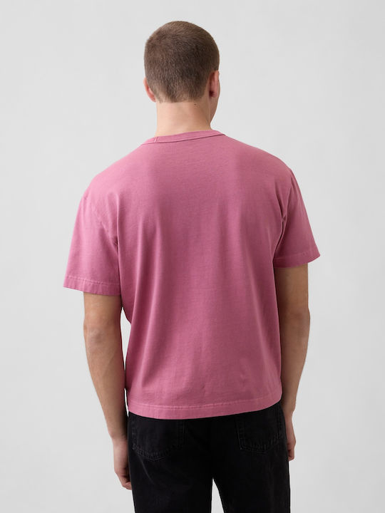 Kurzarm Herrenbluse Rosa Pink