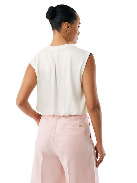 Mexx Women's Sleeveless Blouse Off White