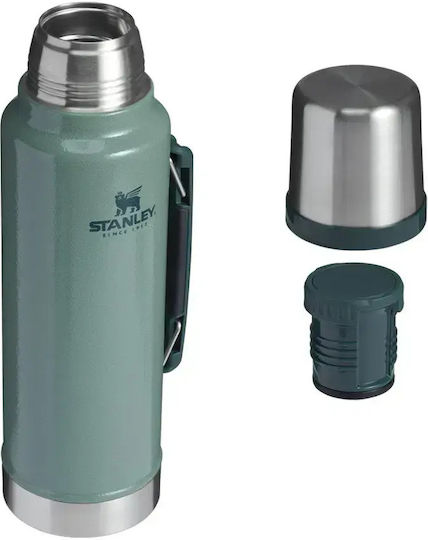 Stanley Legendary Classic Sticlă Termos Oțel Inoxidabil Fără BPA 1.4l Hammertone Verde cu Mâner