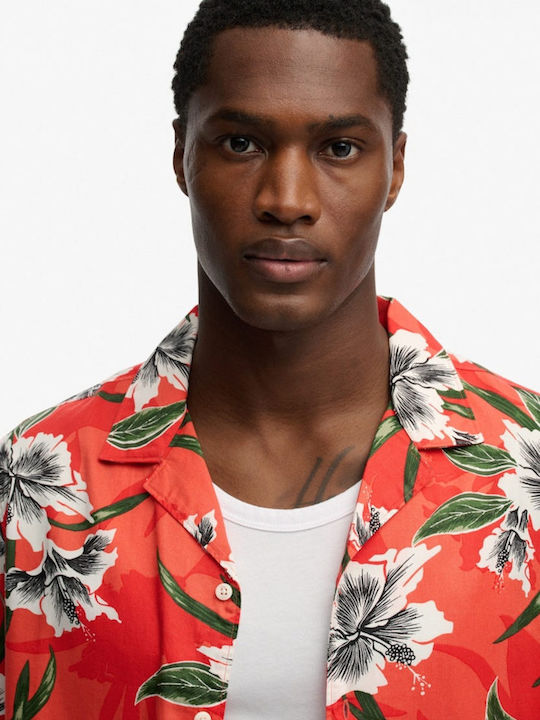 Superdry Print Πουκάμισο Κοκκινο