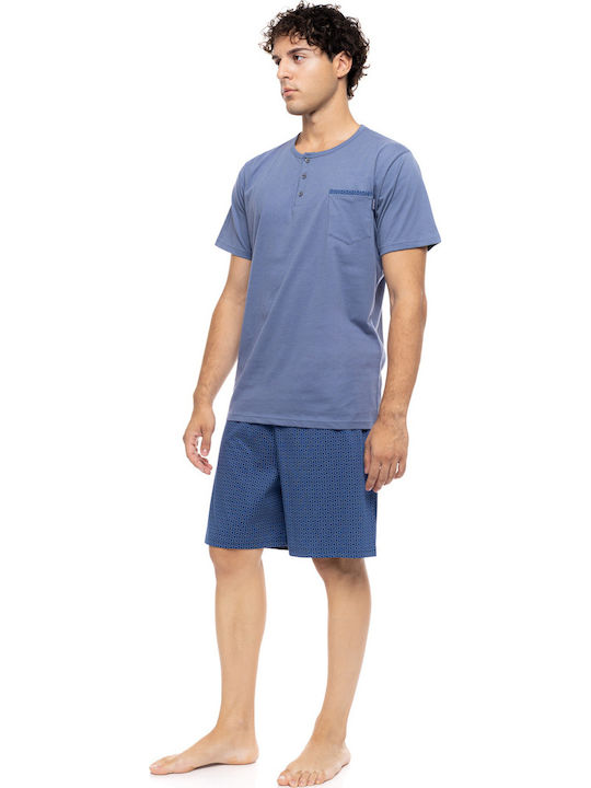 Ulisse Sommer Herrenpyjama Cosmos Blau