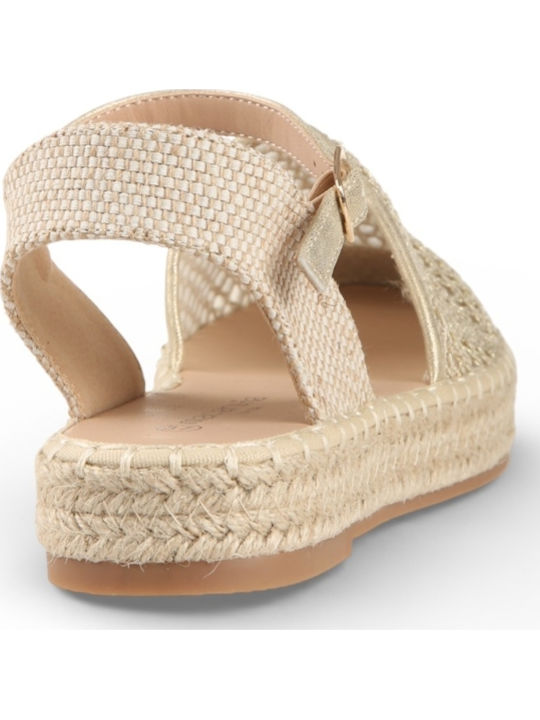 Platforme De Vară Pentru Femei Tip Espadrile Aurii