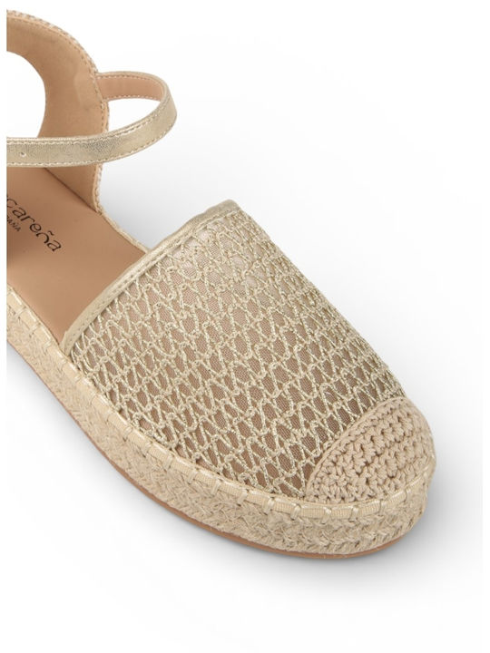 Platforme De Vară Pentru Femei Tip Espadrile Aurii