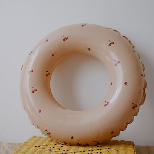 Inflatable Swimming Ring Children Orange Cherry Pattern Alista Home 70 Cm Diameter