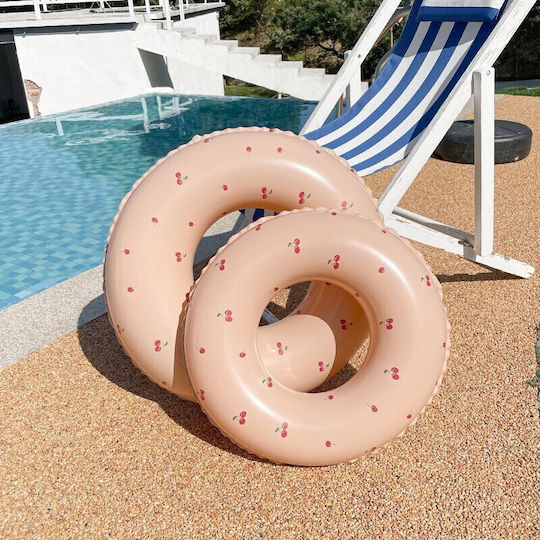 Inflatable Swimming Ring Children Orange Cherry Pattern Alista Home 70 Cm Diameter