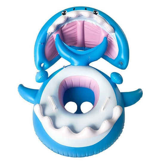 Inflatable Swimming Ring Children Blue Shark Design 90 Cm Alista Home